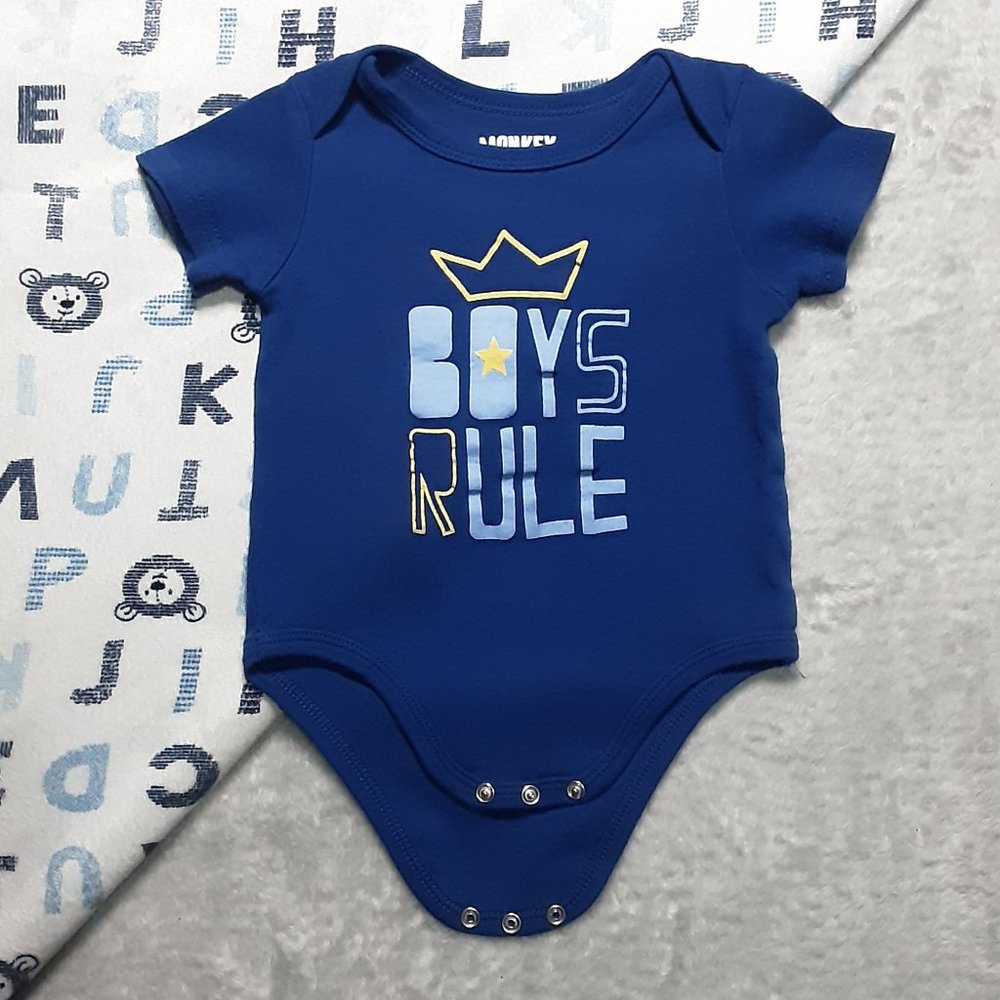 $1 | 12m | Monkey Bars | "Boys Rule" Bodysuit